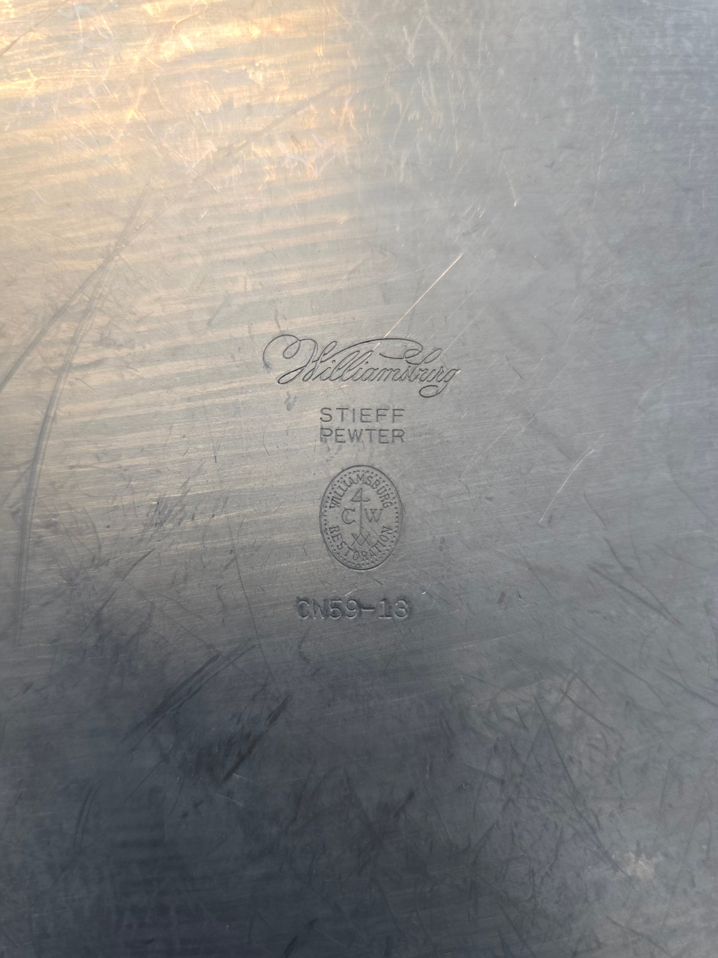 Kirk Stieff Pewter Colonial Williamsburg plate image 3