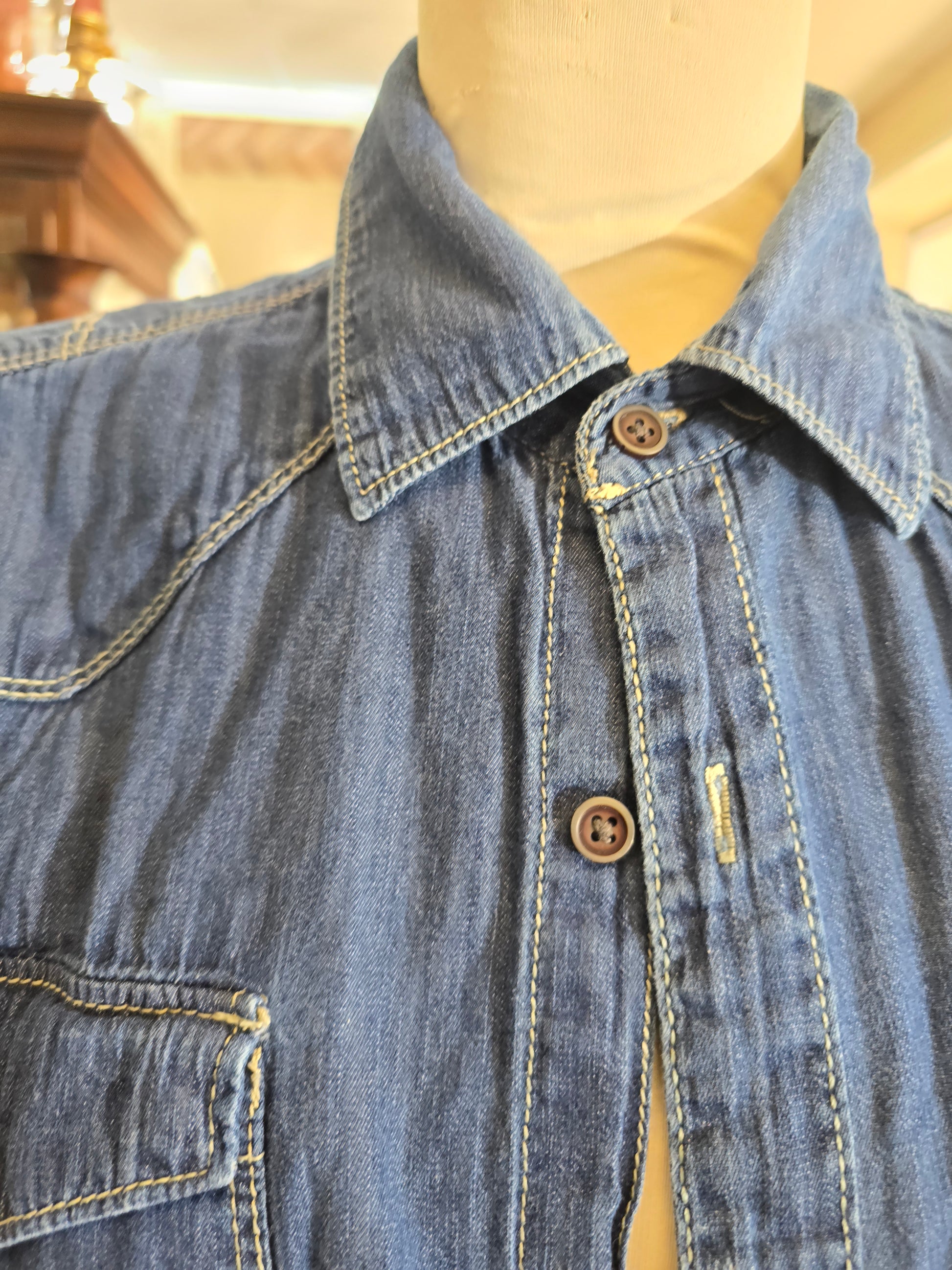 Long sleeve denim blouse 1X image 7