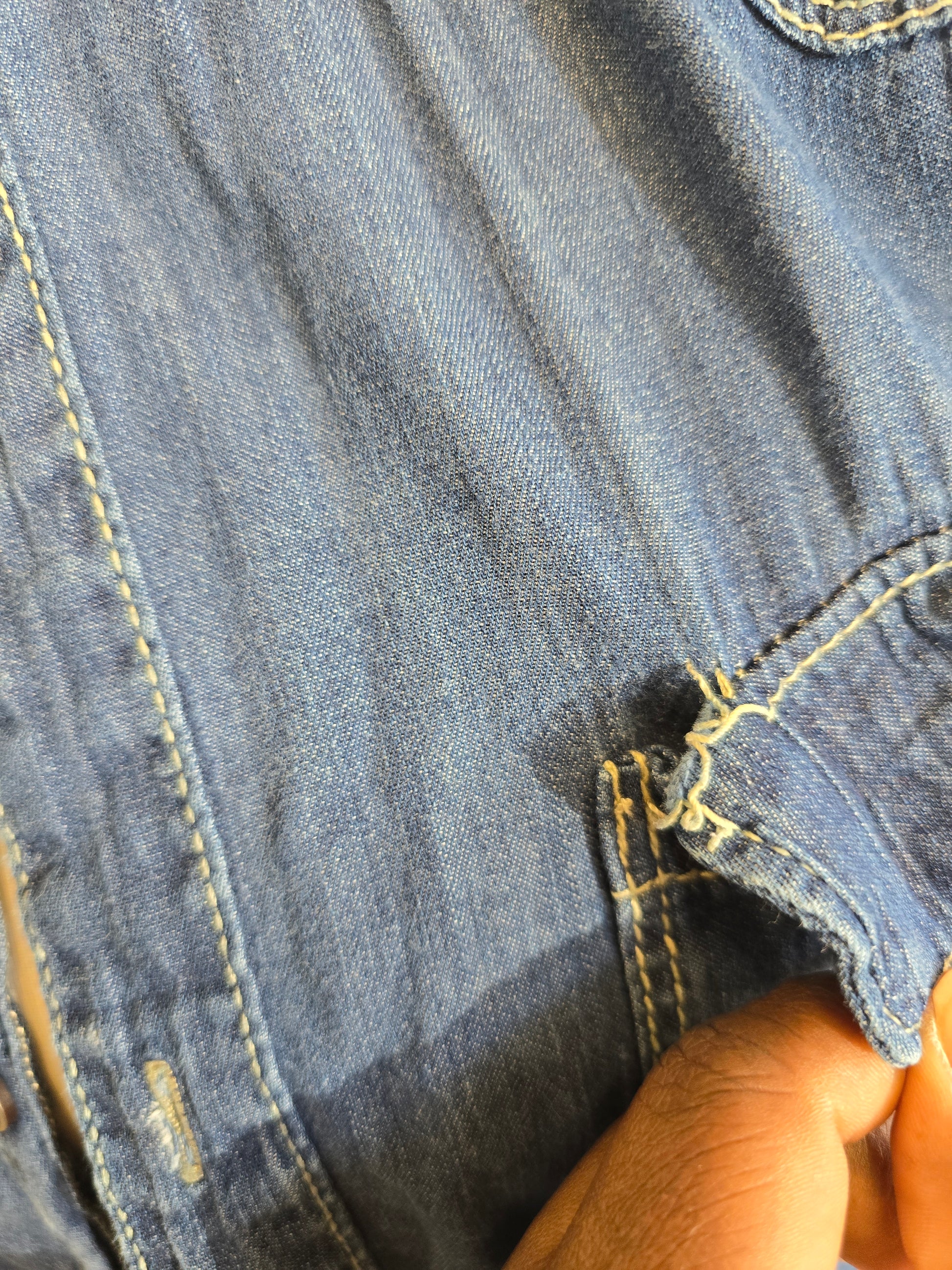Long sleeve denim blouse 1X image 4