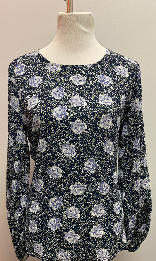 Loft Floral Print Blouse (M) image 0
