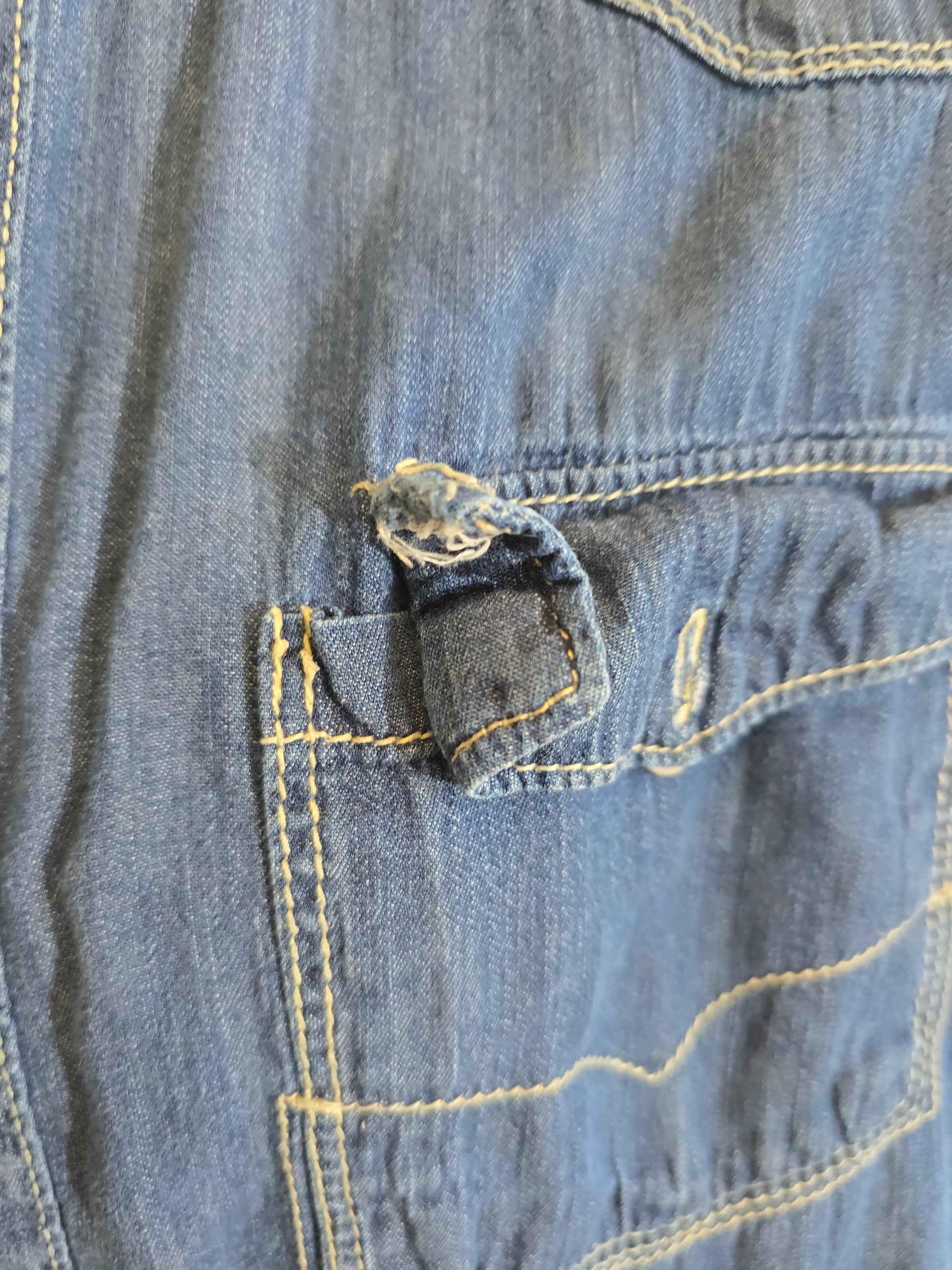 Long sleeve denim blouse 1X image 3