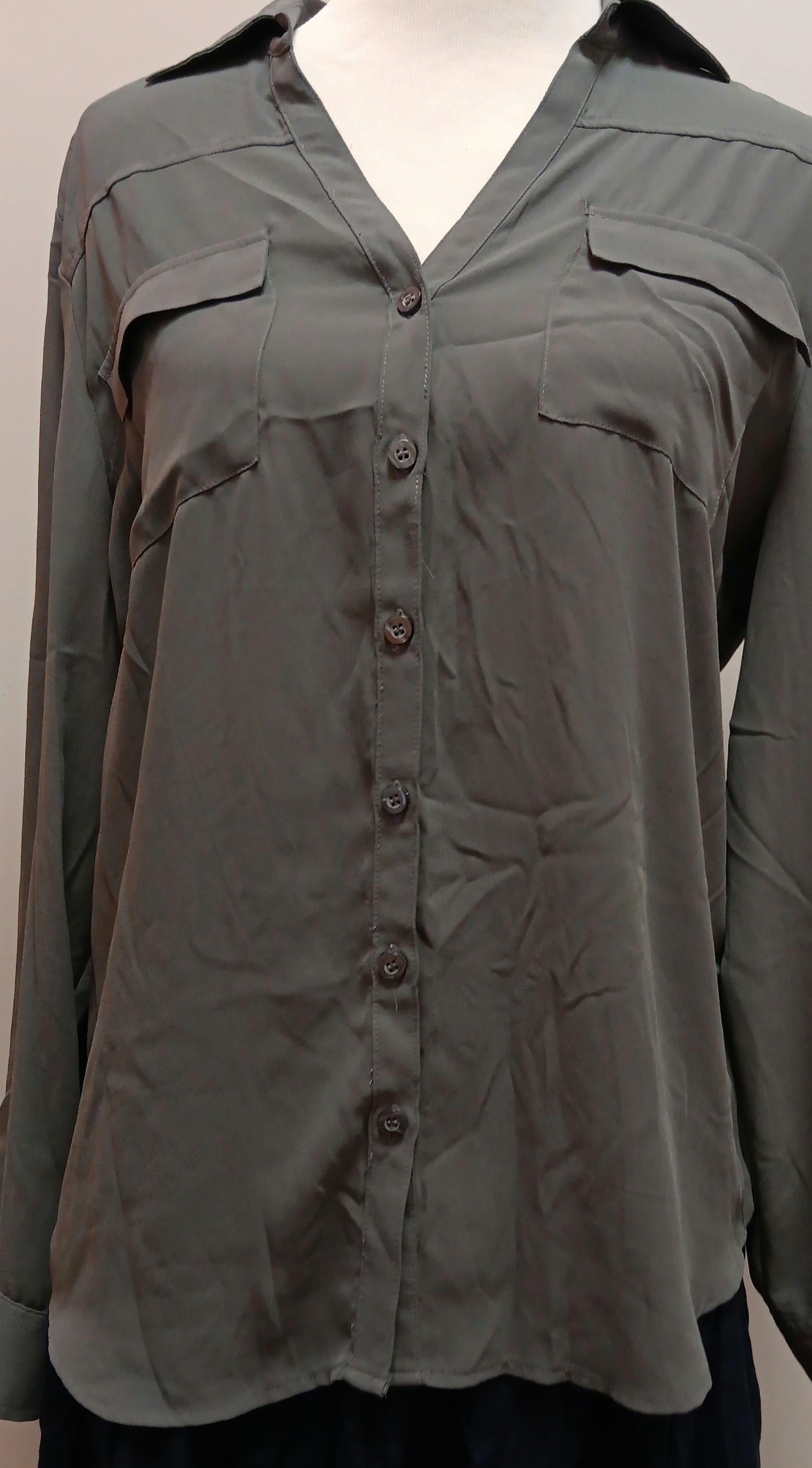 Style and company long sleeve gray blouse size large image 1