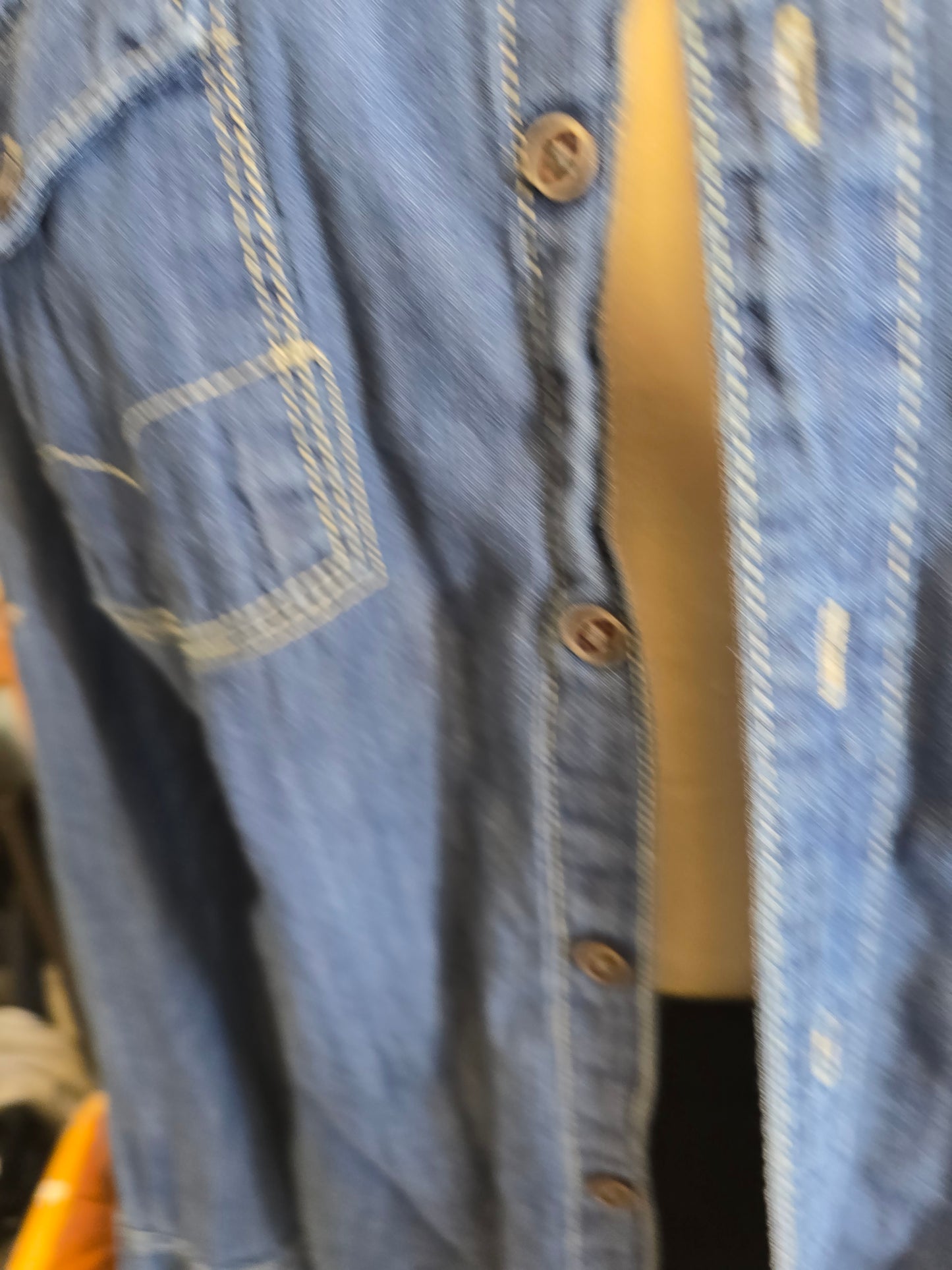 Long sleeve denim blouse 1X image 6