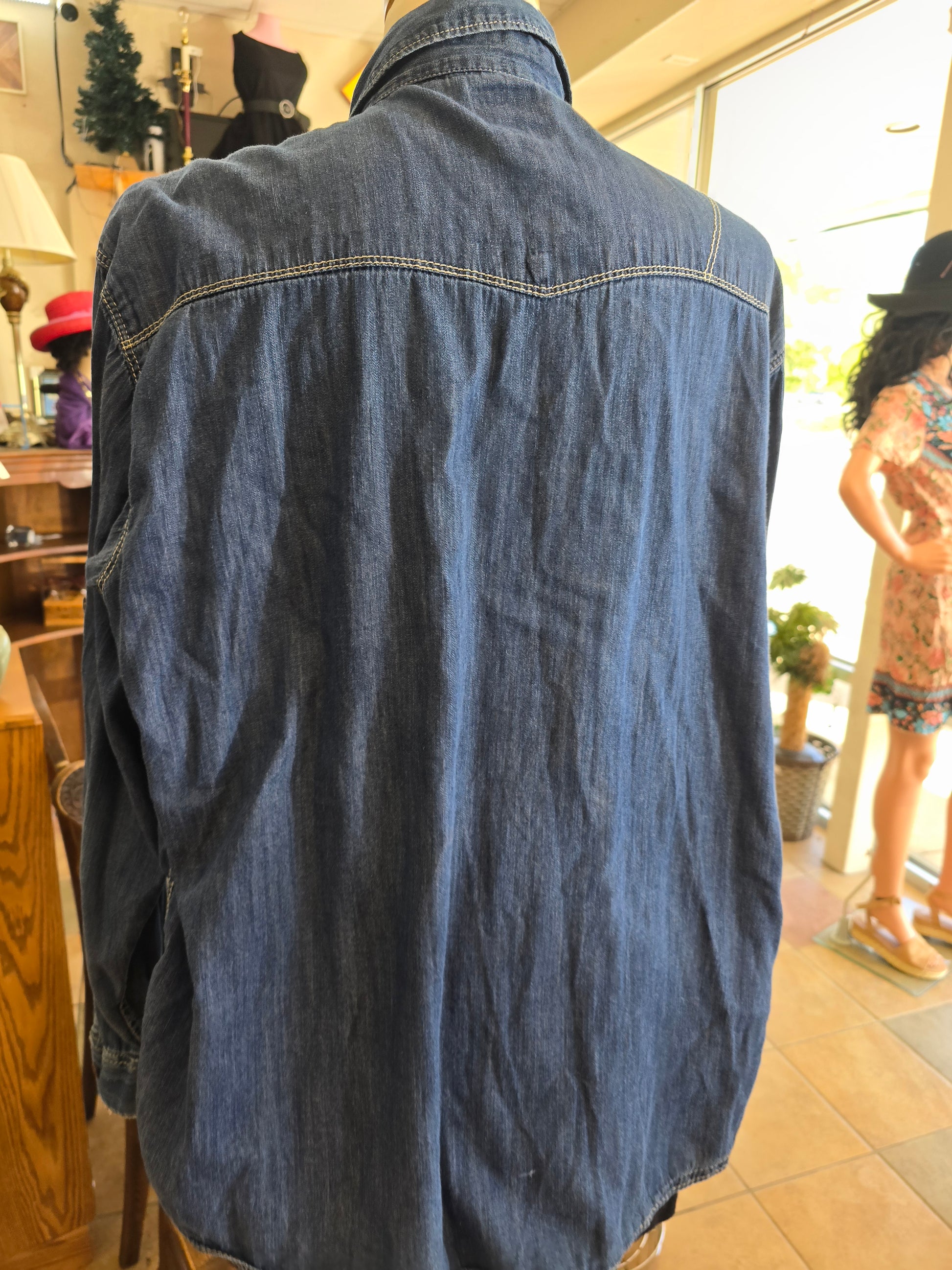 Long sleeve denim blouse 1X image 8