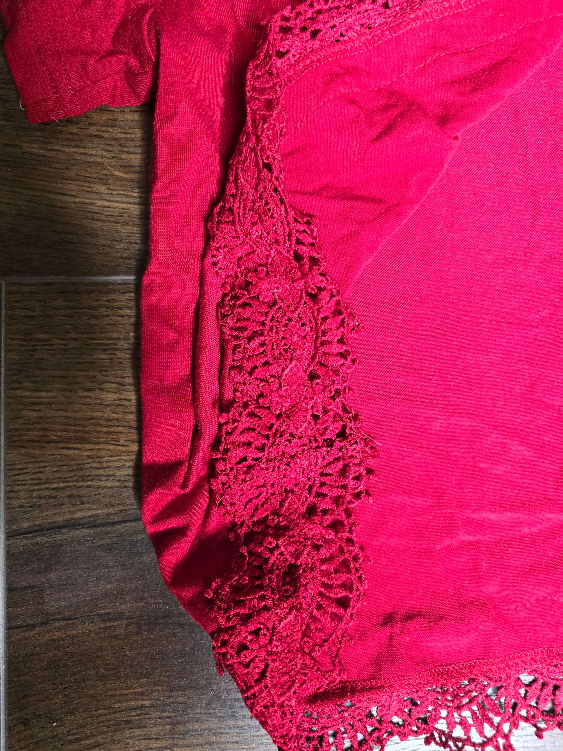 Lace detailed red blouse S image 5