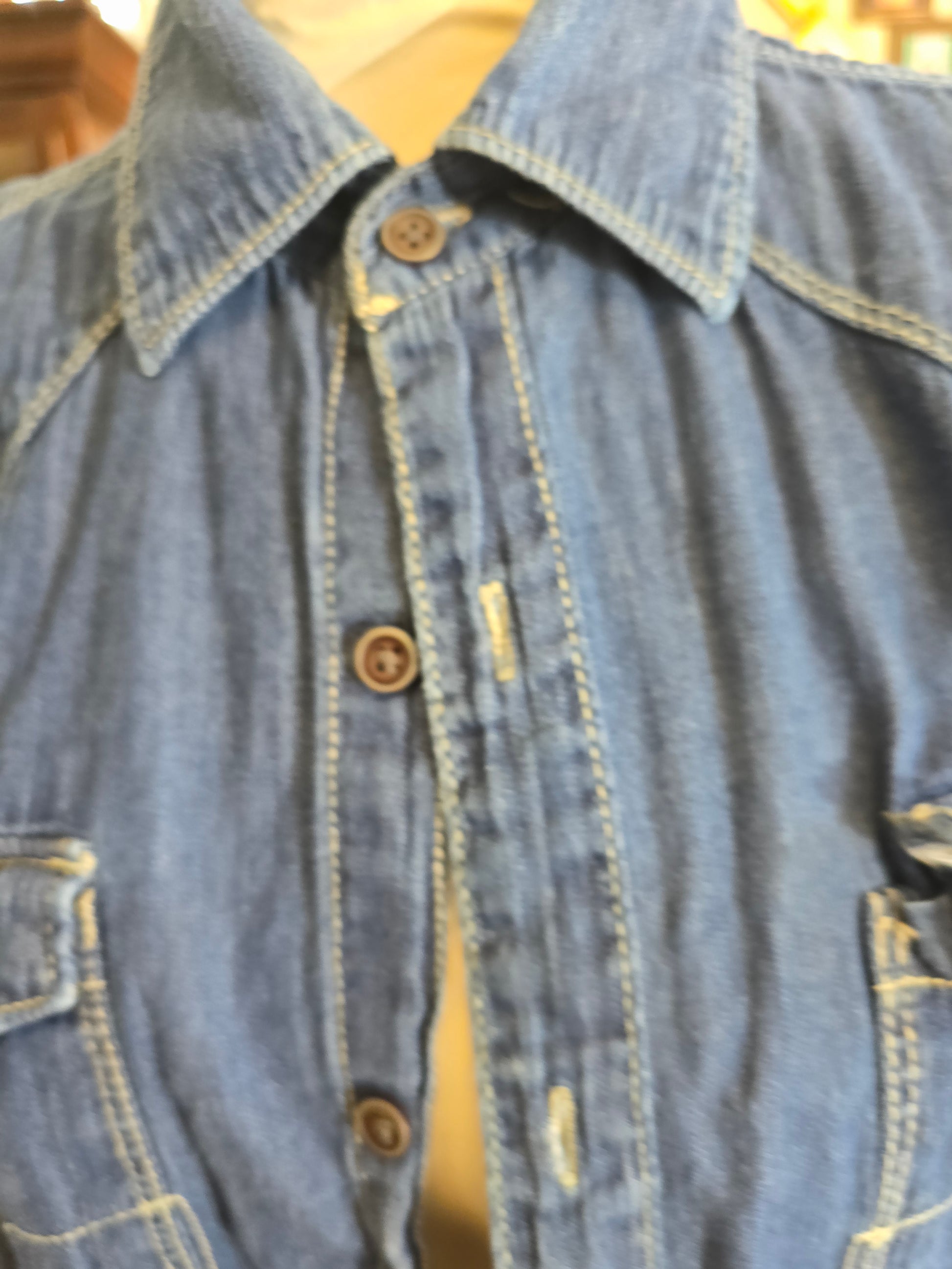 Long sleeve denim blouse 1X image 5