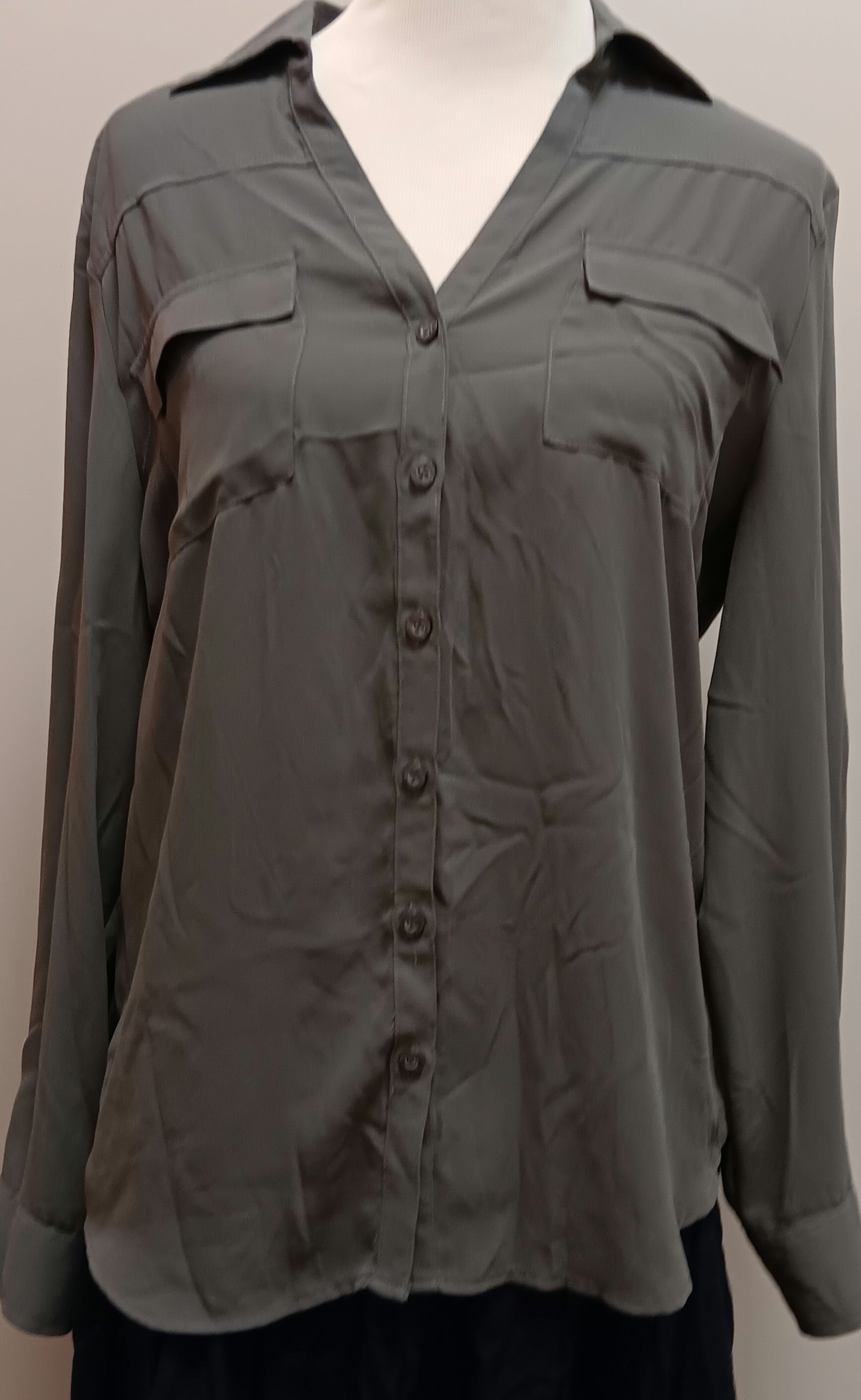 Style and company long sleeve gray blouse size large image 0