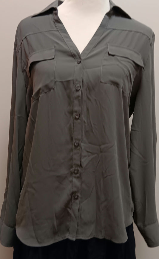 Style and company long sleeve gray blouse size large image 0